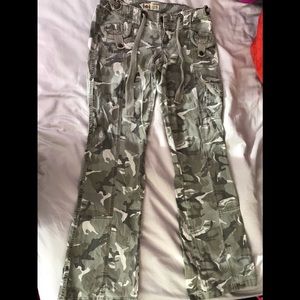 Vintage Camouflage Flare Pants